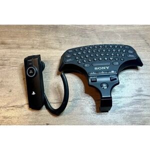 Sony PS3 Wireless Keypad + Official Bluetooth Headset Lot PlayStation 3